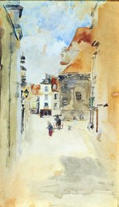 ストリートシーン、1888年頃（紙にwc） 作： James Abbott McNeill Whistler