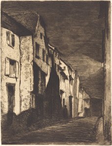 サヴェルヌの通り、1858 年。 作： James Abbott McNeill Whistler