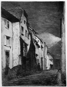 サヴェルヌのストリート、19世紀1904。 作： James Abbott McNeill Whistler