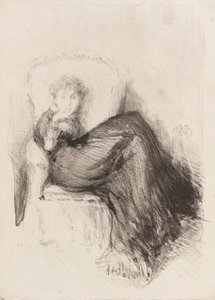 スタディ - モード着席、1878年。 作： James Abbott McNeill Whistler