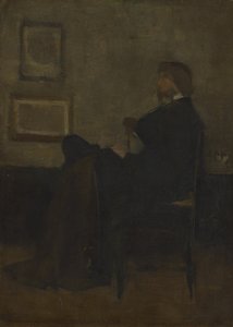 グレーと黒のアレンジメントの習作、No. 2: Thomas Carlyle の肖像、187273。 作： James Abbott McNeill Whistler