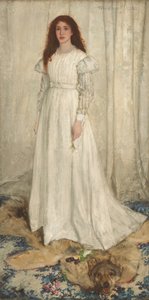 白の交響曲、第1番：白い少女、1862年。 作： James Abbott McNeill Whistler