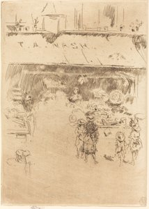 1886年頃のT.A.ナッシュのフルーツショップ。 作： James Abbott McNeill Whistler
