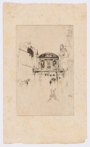 テンプル・バー、1877年頃（エッチング、ドライポイント、インク、紙） 作： James Abbott McNeill Whistler