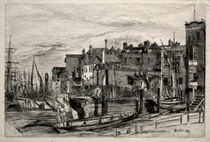 テムズ警察、1859年。 作： James Abbott McNeill Whistler