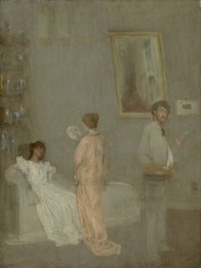 彼のスタジオの芸術家、1865-66 作： James Abbott McNeill Whistler