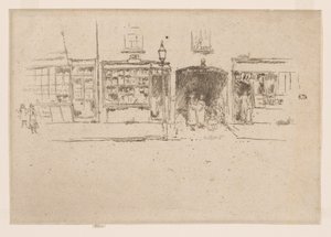理髪店、チェルシー、1886-88年頃（エッチング、インク、紙） 作： James Abbott McNeill Whistler