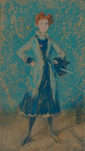 ブルーガール、c1874 作： James Abbott McNeill Whistler