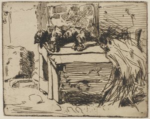 犬小屋、1858年（紙にエッチング） 作： James Abbott McNeill Whistler