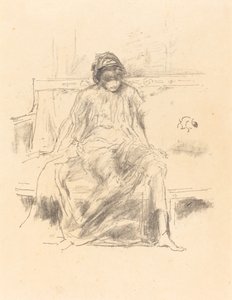 ドレープをかけられた人物、座っている人」1893年