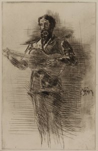 ギター奏者 M.W. リドリー、1875 年。 作： James Abbott McNeill Whistler