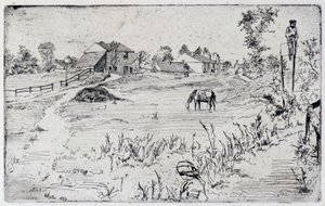 馬のいる風景 作： James Abbott McNeill Whistler