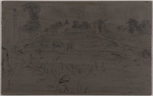 馬のいる風景」1859年 作： James Abbott McNeill Whistler