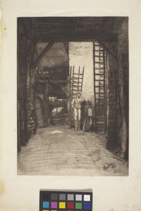 ライムバーナー (エッチングとドライポイント) 作： James Abbott McNeill Whistler