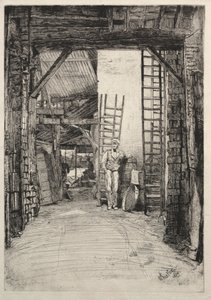 ライムバーナー、1859年。 作： James Abbott McNeill Whistler