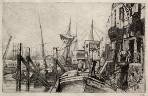 ライムハウス、1871年。 作： James Abbott McNeill Whistler