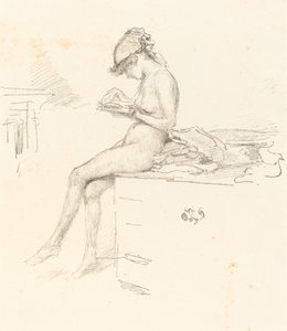 リトルヌードモデル、読書、18891890。 作： James Abbott McNeill Whistler