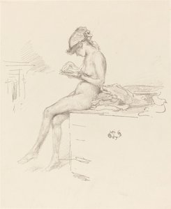 リトルヌードモデル、読書、18891890。 作： James Abbott McNeill Whistler