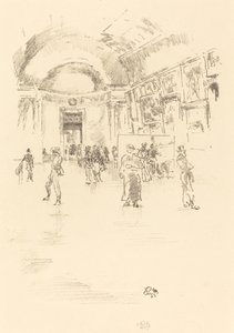 ロング ギャラリー、ルーヴル、1894 年。 作： James Abbott McNeill Whistler