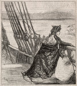 少佐の娘：クララヴィンレース、父に別れを告げる、1862年。 作： James Abbott McNeill Whistler