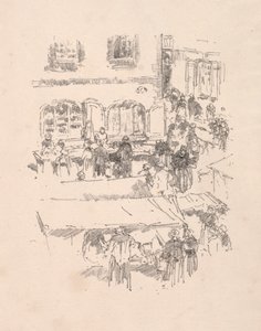 マーケットプレイス、ヴィトレ、1893年。 作： James Abbott McNeill Whistler