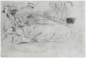 モデル、横たわる、c1864 1904。 作： James Abbott McNeill Whistler