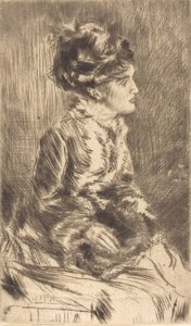 マフ、c。 1873年。 作： James Abbott McNeill Whistler
