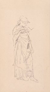 小説-少女読書、1890。 作： James Abbott McNeill Whistler