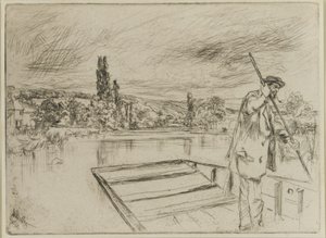 1861年のパント（紙にエッチング） 作： James Abbott McNeill Whistler