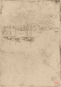 蒸気船、ベニス、1879-1880年。 作： James Abbott McNeill Whistler