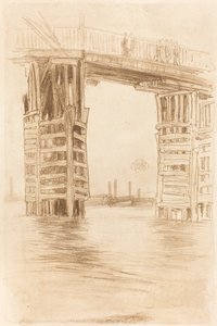 高い橋、1878 年。 作： James Abbott McNeill Whistler