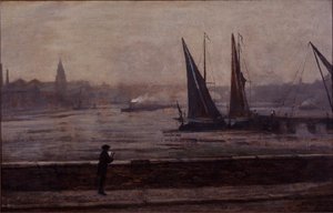 バタシー橋からのテムズ川 作： James Abbott McNeill Whistler