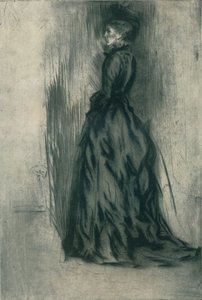 ベルベットドレスFrances Leyland、c1873、1904 作： James Abbott McNeill Whistler