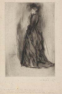 The Velvet Dress レイランド夫人、1873-1874年。 作： James Abbott McNeill Whistler
