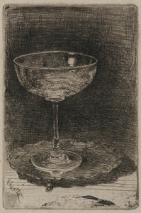 1858年の「ワイングラス」。 作： James Abbott McNeill Whistler