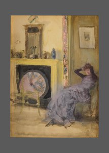 黄色い部屋、1883〜84年頃（板紙に水彩とガッシュ 作： James Abbott McNeill Whistler