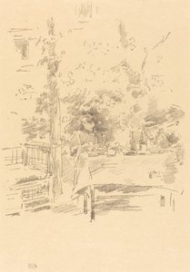1894年の庭でのテテ・ア・テテ。 作： James Abbott McNeill Whistler