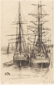 二隻の船、1875年。 作： James Abbott McNeill Whistler