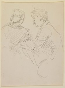 2人の人物、1858年 作： James Abbott McNeill Whistler