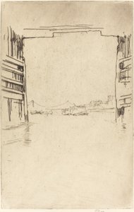 1879年、旧バタシー橋の下で。 作： James Abbott McNeill Whistler
