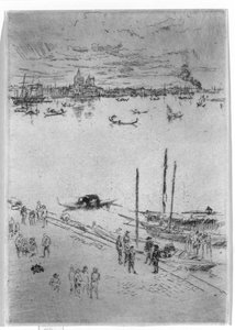 直立したヴェネツィア、1879〜80年 作： James Abbott McNeill Whistler