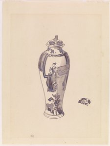 胴体が少し膨らんだ花瓶、1876年～1878年 作： James Abbott McNeill Whistler