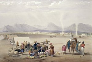 「アフガニスタンのスケッチ」からのカンダハール市、チャールズハゲ（1810-88）とルイハゲ（1806-85）によって刻まれたヘンリーグレイブス（1842年）の出版 作： James Atkinson