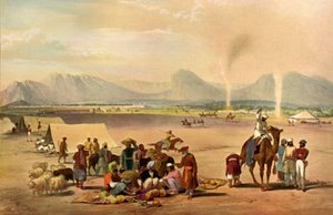 カンダハール市、南からババワリ山に向かって見る、1840年、1901年。 作： James Atkinson