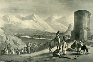 マイダンの谷とブズラックタワー、1842年、1901年。 作： James Atkinson