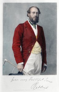 1861年、狩猟の服を着たラトランド公爵6世 作： James B. Hunt