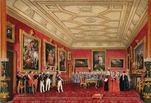 ウィンザー城のルーベンスの間-市会議員から演説を受けるフランス国王 作： James Baker (after) Pyne