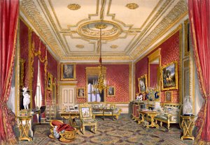 女王のプライベート・リビングルーム（ウィンザー城、1838年 作： James Baker Pyne
