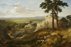 メンディップからの眺め、1840年頃（キャンバスに油彩） 作： James Baker Pyne