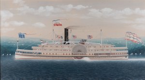 パドルスチームボートカータースキル、1882年（紙に水彩）